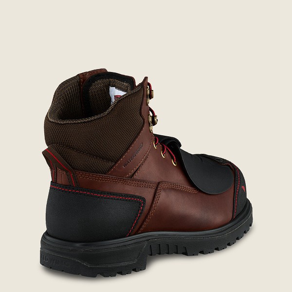 Red Wing Safety Boots Brown/Black - Mens Brnr Xp - 6-inch Waterproof Toe Metguard - 0723-IDRQX